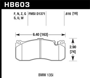 BMW 135i Brake Pads - Front - Hawk Performance - ER-1 - `08-`13